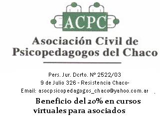 Asociacion Psicopedagogos del Chaco descuento 20%